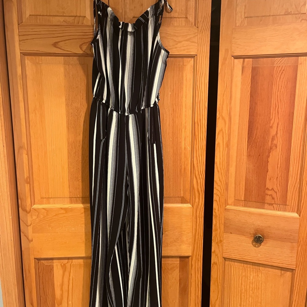 Striped Black and White Jumpsuit